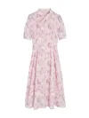 24 Carefully selected New Chinese-style retro button-up chiffon floral cinched waist dress, Chinese-style improved cheongsam dress 15661 Item Picture